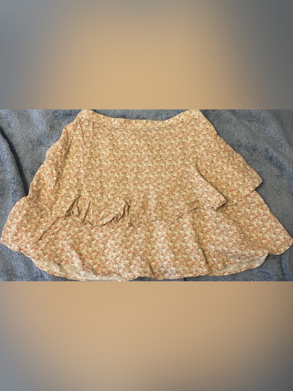 Japna Peach Floral Tiered Skirt